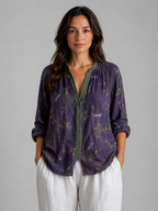 Willow | Women’s Blouse | Floral Print V Neck-Women Blouse-Eltrendio