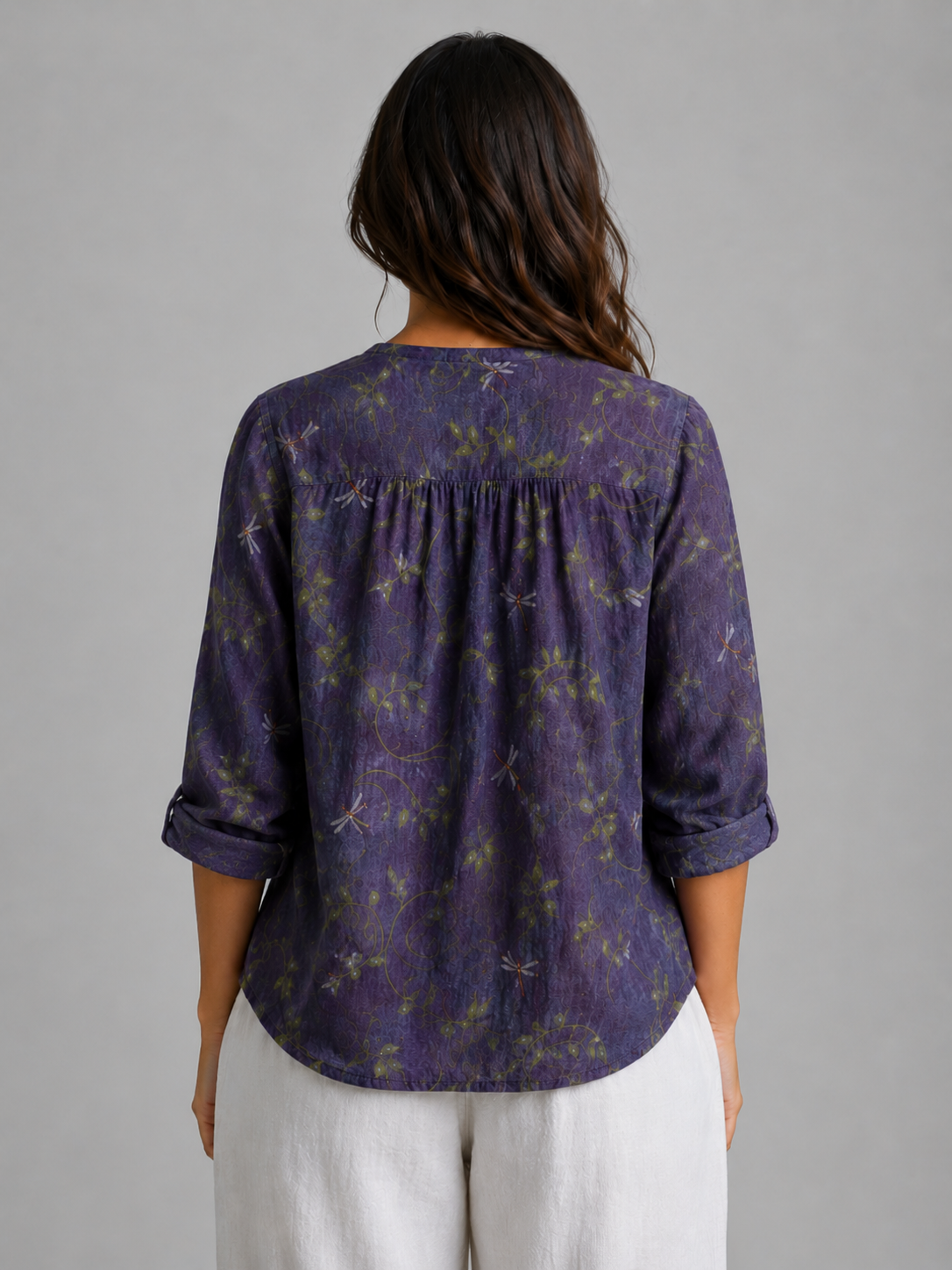 Willow | Women’s Blouse | Floral Print V Neck-Women Blouse-Eltrendio