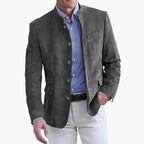 Winchester | Men’s Stand Collar Blazer | Button Front Pocket Detail Smart Casual Wear-Men Blazer-Eltrendio