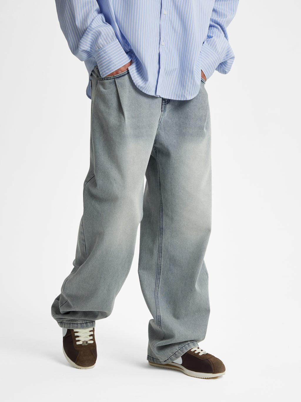 Zane | Men's Baggy Jeans | Pintuck Wide Leg Y2K Style-Eltrendio