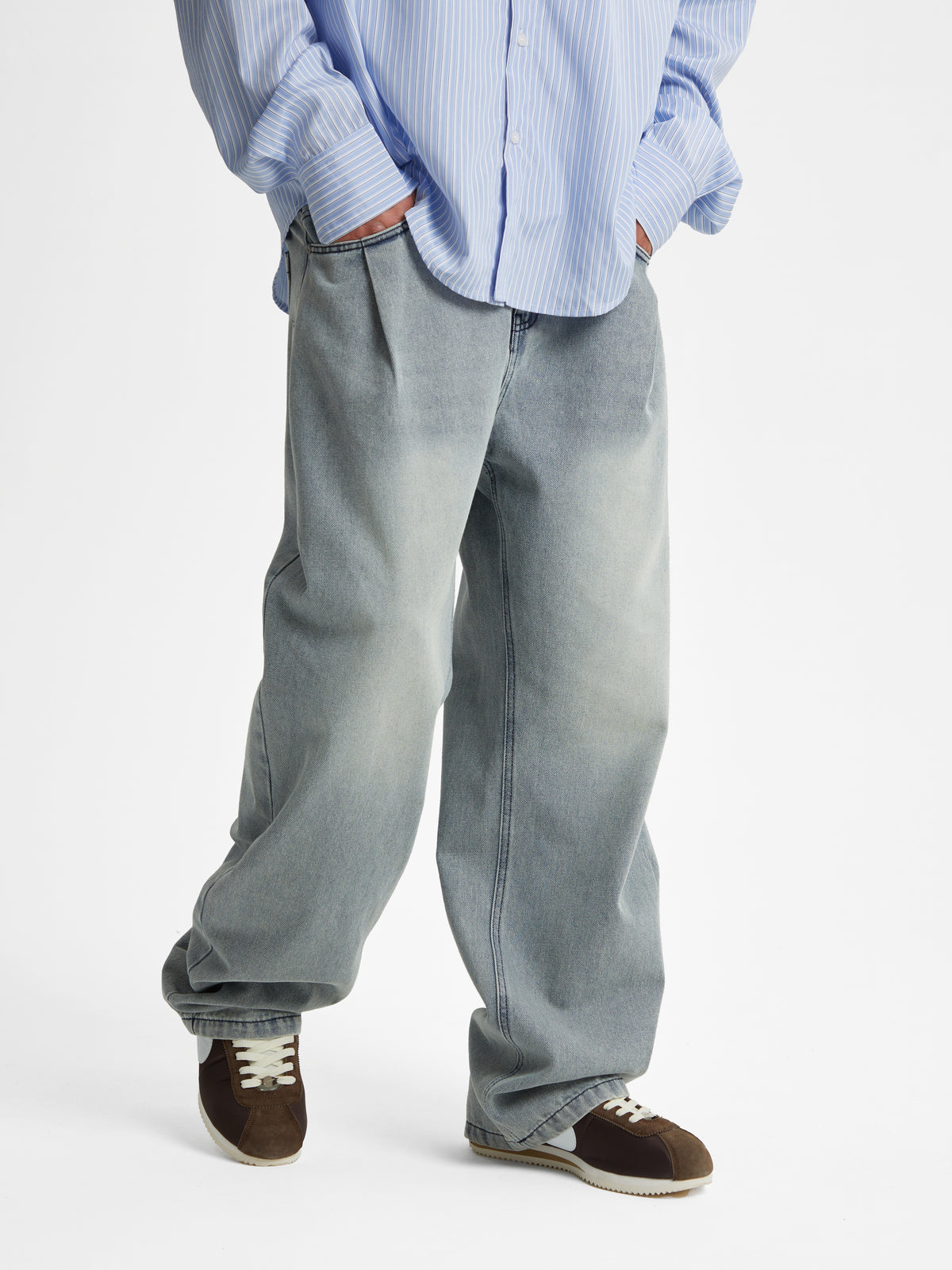 Zane | Men's Baggy Jeans | Pintuck Wide Leg Y2K Style-Eltrendio